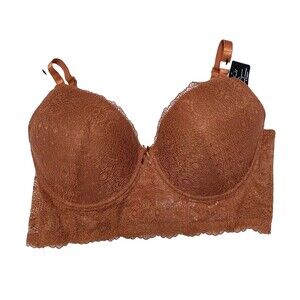 Womens‎ Bra Rust Lace Underwire Push up Long Line Size 40D